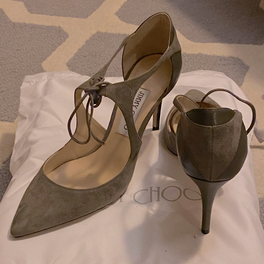 Jimmy Choo Vanessa 85 Cutout Pump Dark Grey 39.5